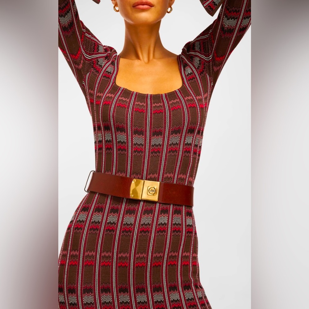 Equipment Cyrienne Graphic-Print Bodycon Sweater Dress